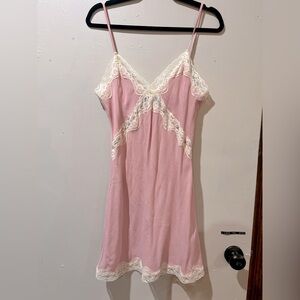 Current Mood Pink Lace Dress from Dolls Kill